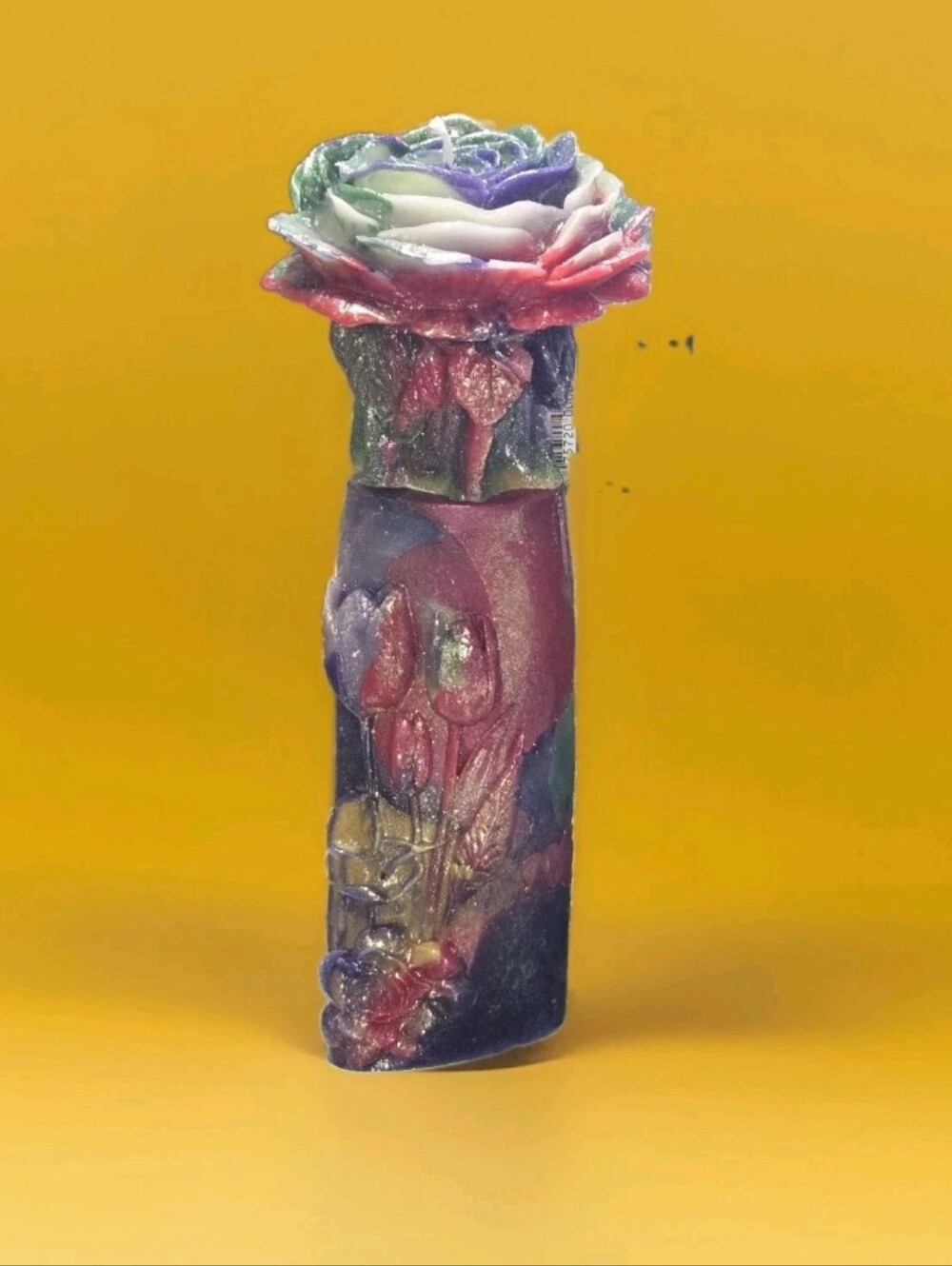 3D Rose Candle On a Pedestal